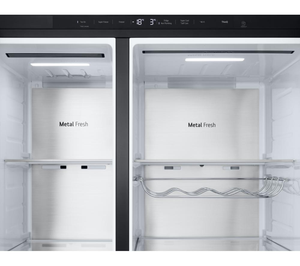 LG NatureFRESH GSLE91EVAB Smart Fridge Freezer - Essence Black Steel image number 3 of 16