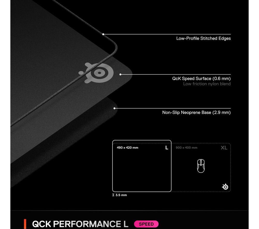 STEELSERIES QcK Performance Speed Gaming Mouse Mat - Black, Large image number 5 of 6
