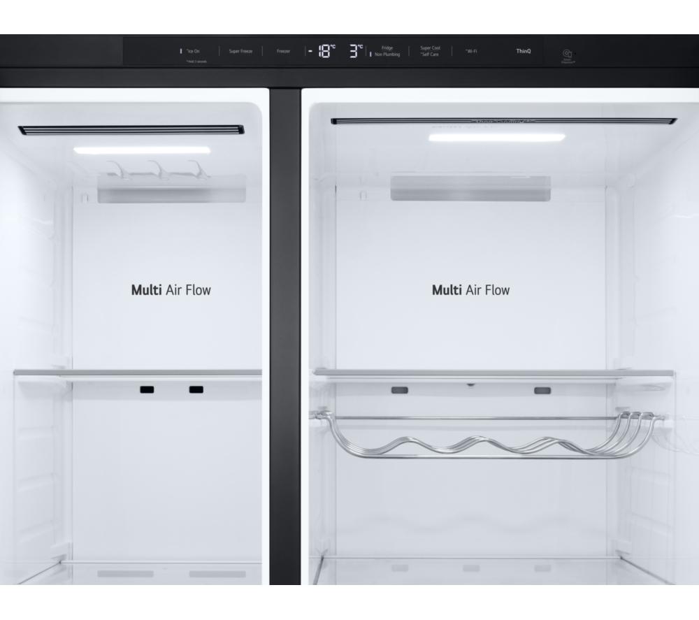 LG ELCTRNC NatureFRESH GSLE81EPBD Smart Fridge Freezer - Matte Black image number 3 of 15
