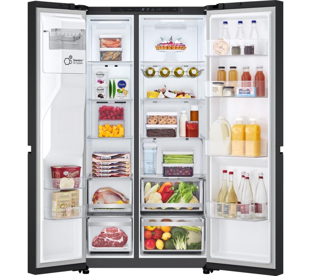 LG ELCTRNC NatureFRESH GSLE81EPBD Smart Fridge Freezer - Matte Black image number 12 of 15