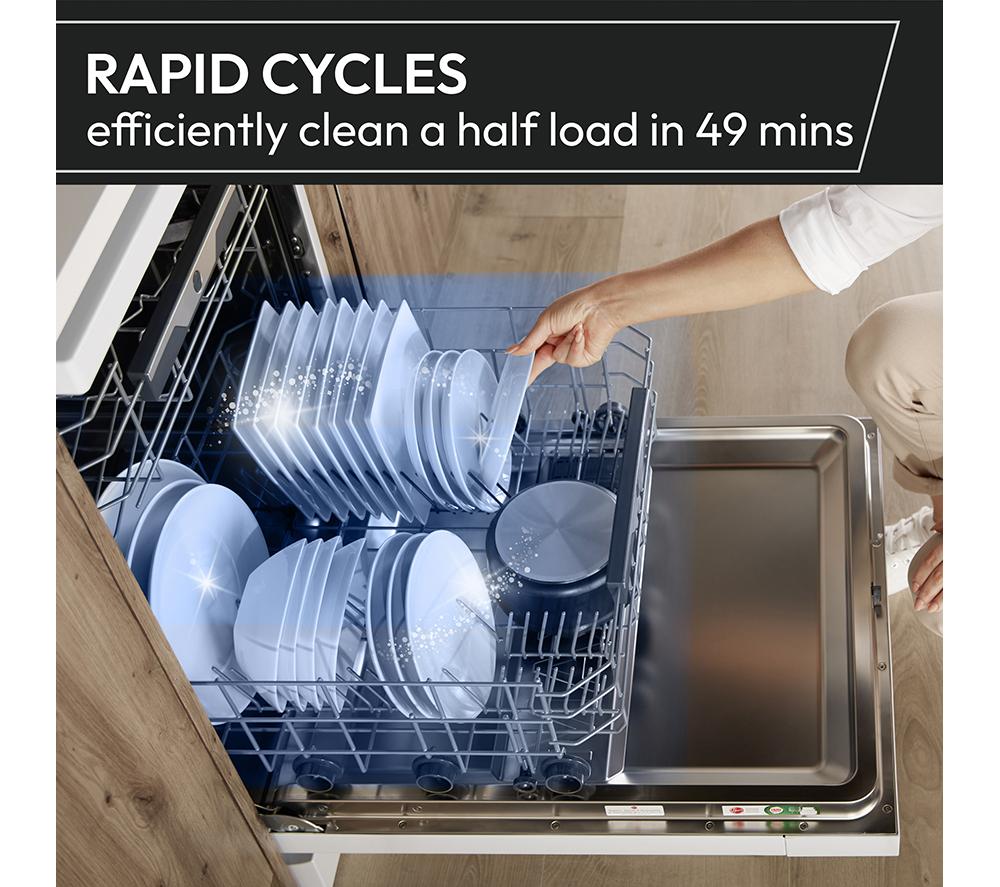 HOOVER H-Dish 500 HF 4B7F0W-80 Full-size WiFi-enabled Dishwasher - White image number 9 of 14