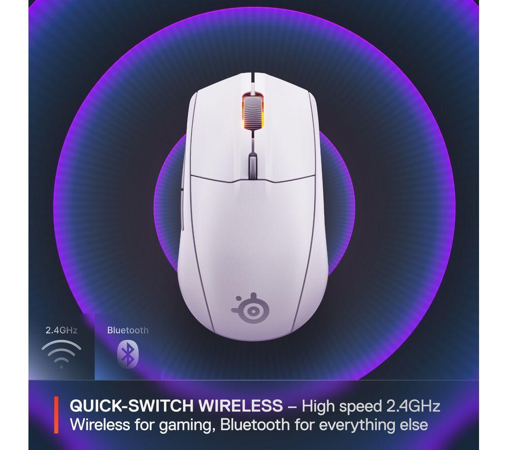 STEELSERIES Rival 3 Gen 2 Wireless Optical Gaming Mouse - White image number 6 of 7