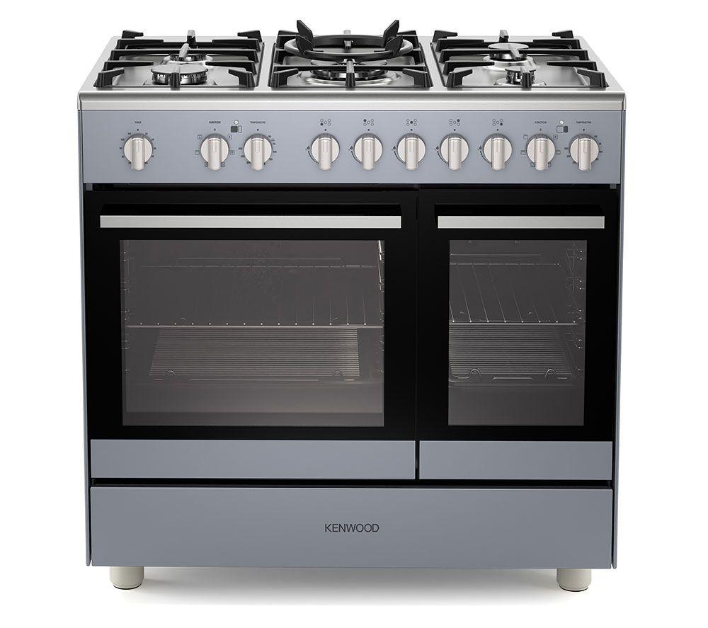 KENWOOD CK600DF-SL 90 cm Dual Fuel Range Cooker  Slate Grey & Chrome, Silver/Grey