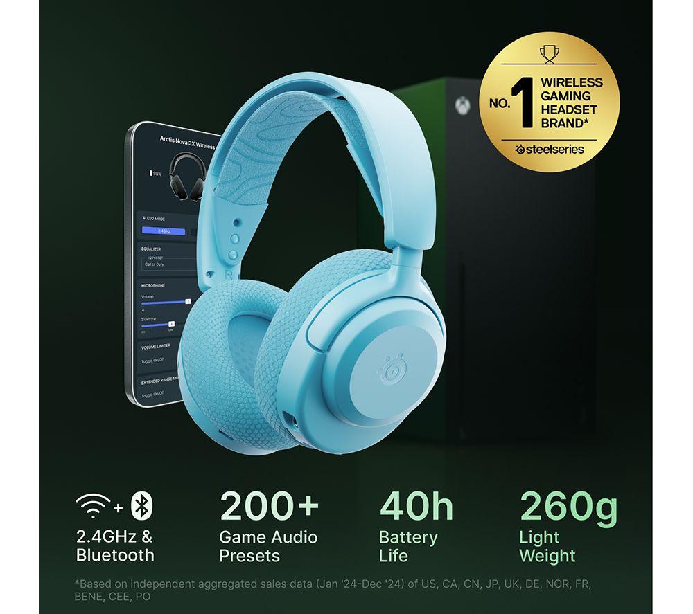 STEELSERIES Arctis Nova 3X Wireless Gaming Headset - Aqua image number 3 of 10