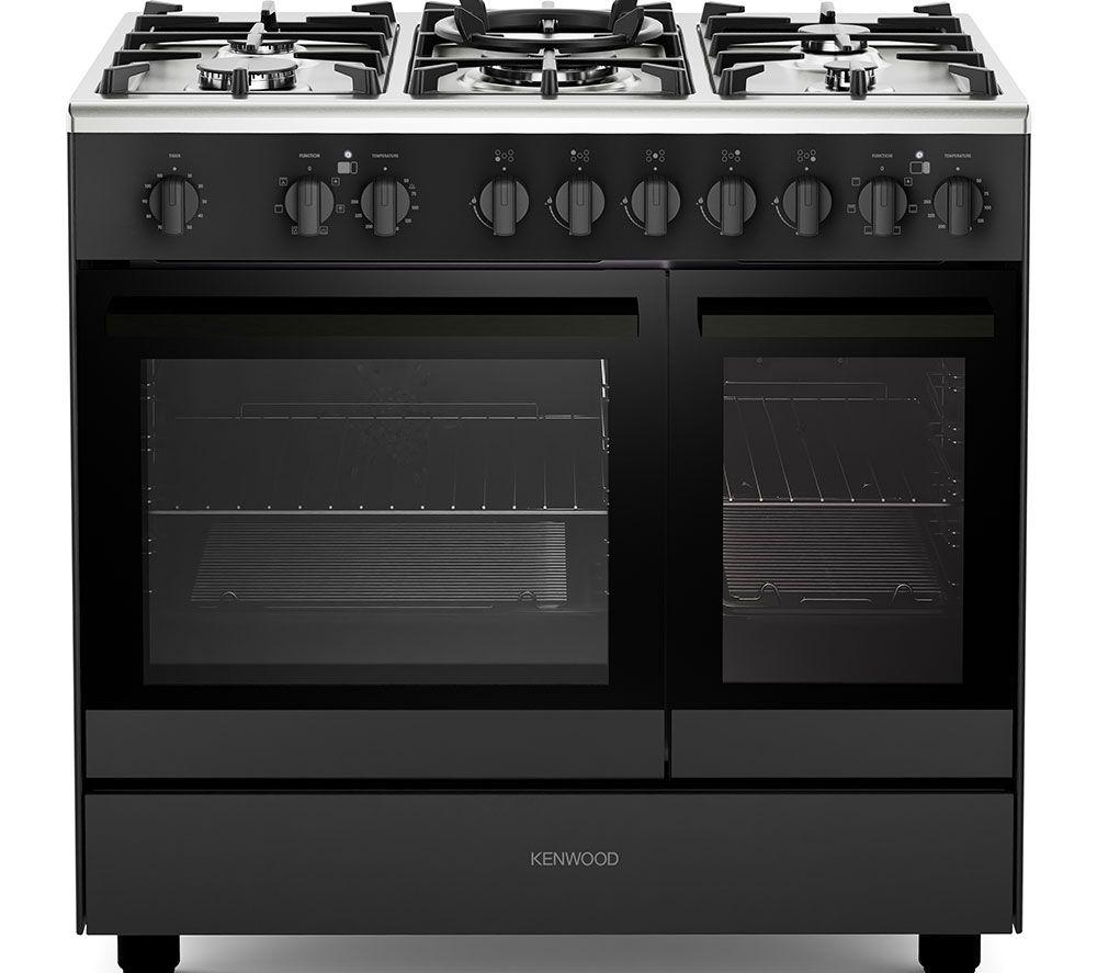 KENWOOD CK600DF 90 cm Dual Fuel Range Cooker  Matt Black & Chrome, Silver/Grey,Black