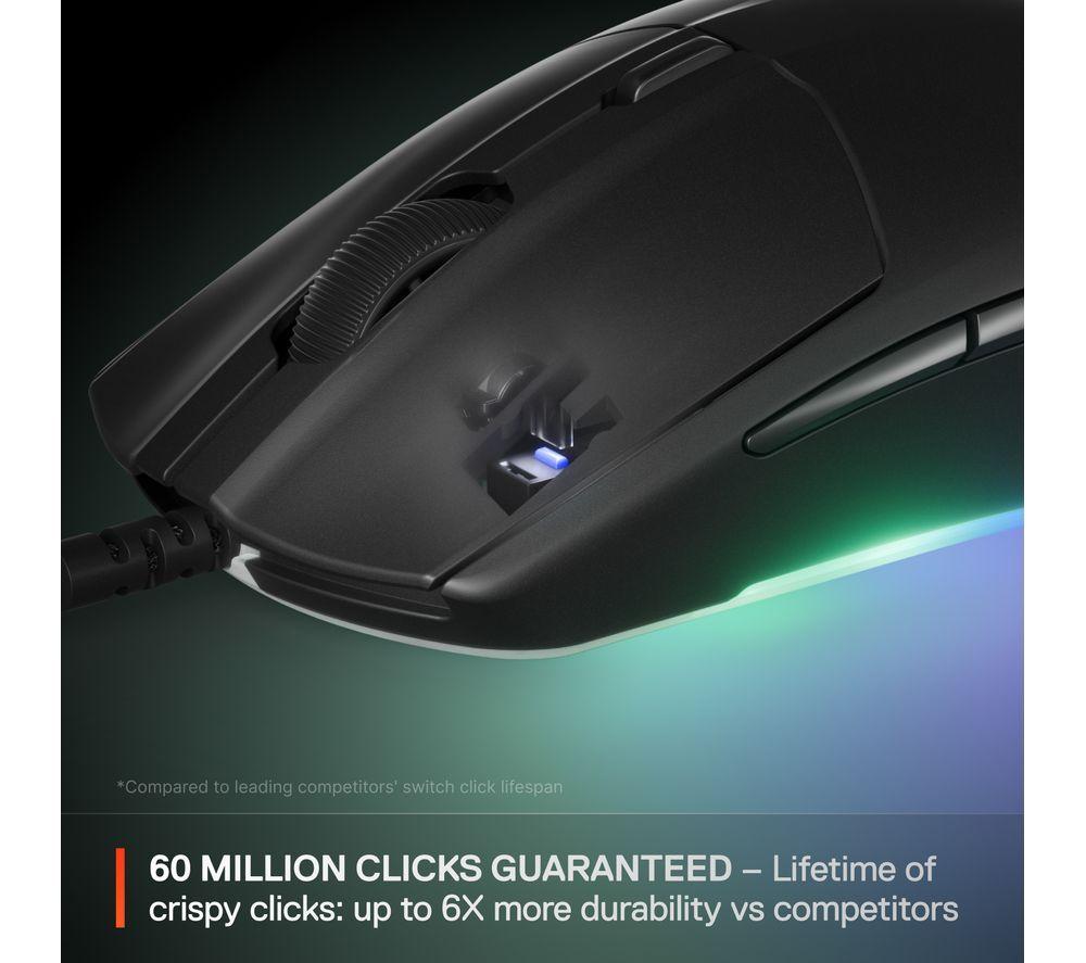 STEELSERIES Rival 3 Gen 2 RGB Optical Gaming Mouse - Black image number 4 of 8