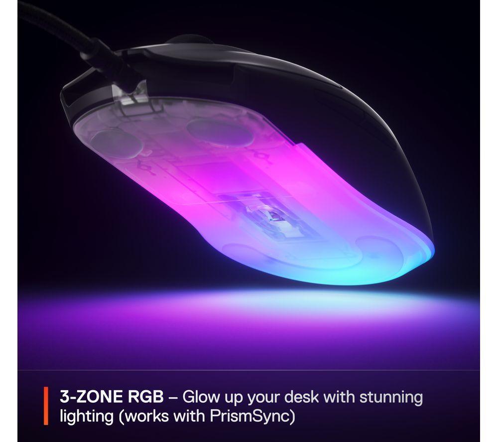 STEELSERIES Rival 3 Gen 2 RGB Optical Gaming Mouse - Black image number 5 of 8