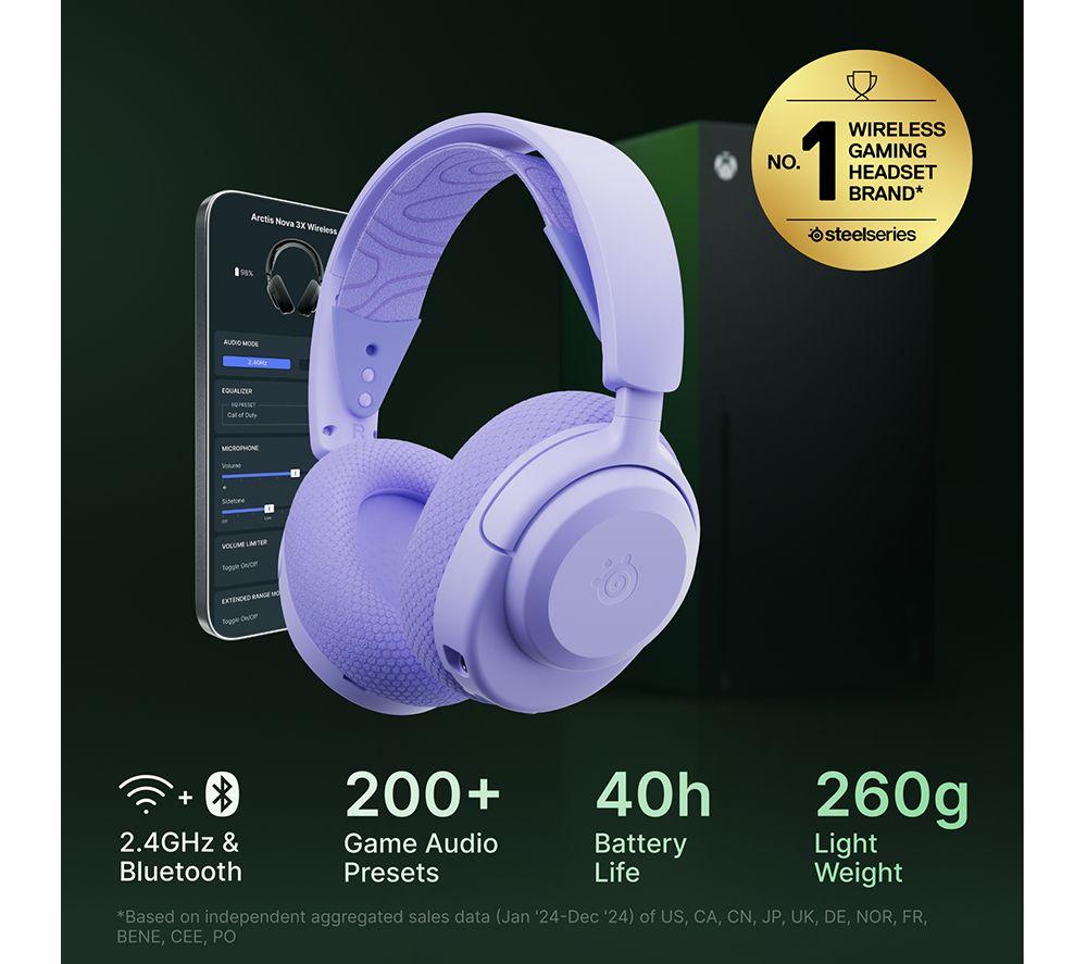 STEELSERIES Arctis Nova 3X Wireless Gaming Headset - Lavender image number 3 of 10