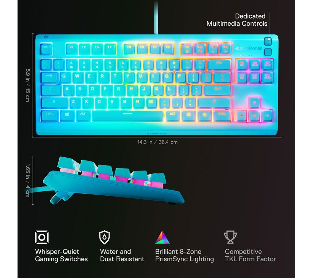 STEELSERIES Apex 3 TKL Gaming Keyboard - Aqua image number 3 of 6