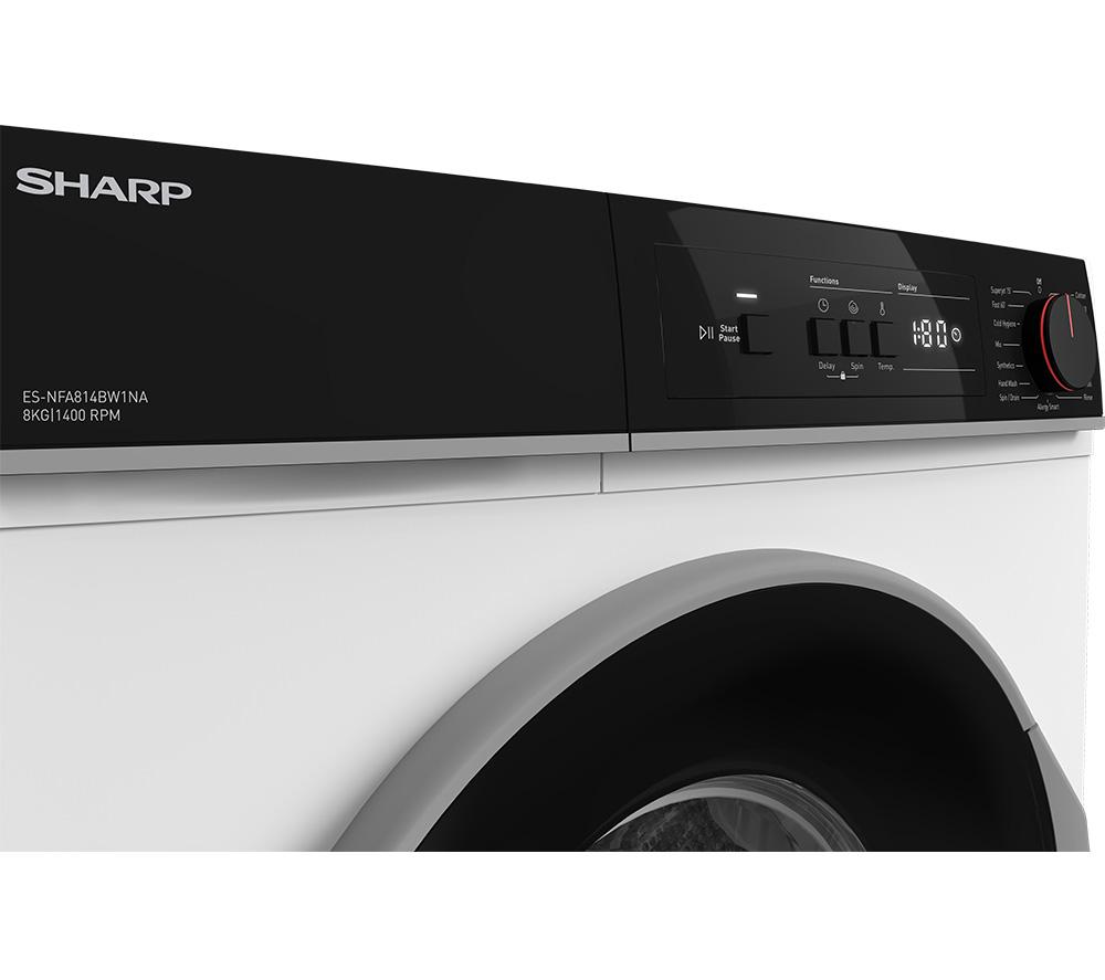 SHARP ES-NFA814BW1NA-EN 8 kg 1400 Spin Washing Machine - White image number 10 of 13