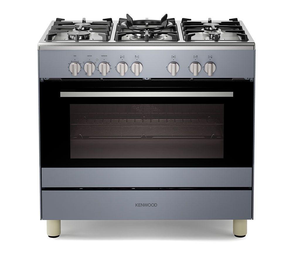 KENWOOD CK500DF-SL 90 cm Dual Fuel Range Cooker  Slate Grey & Chrome, Silver/Grey