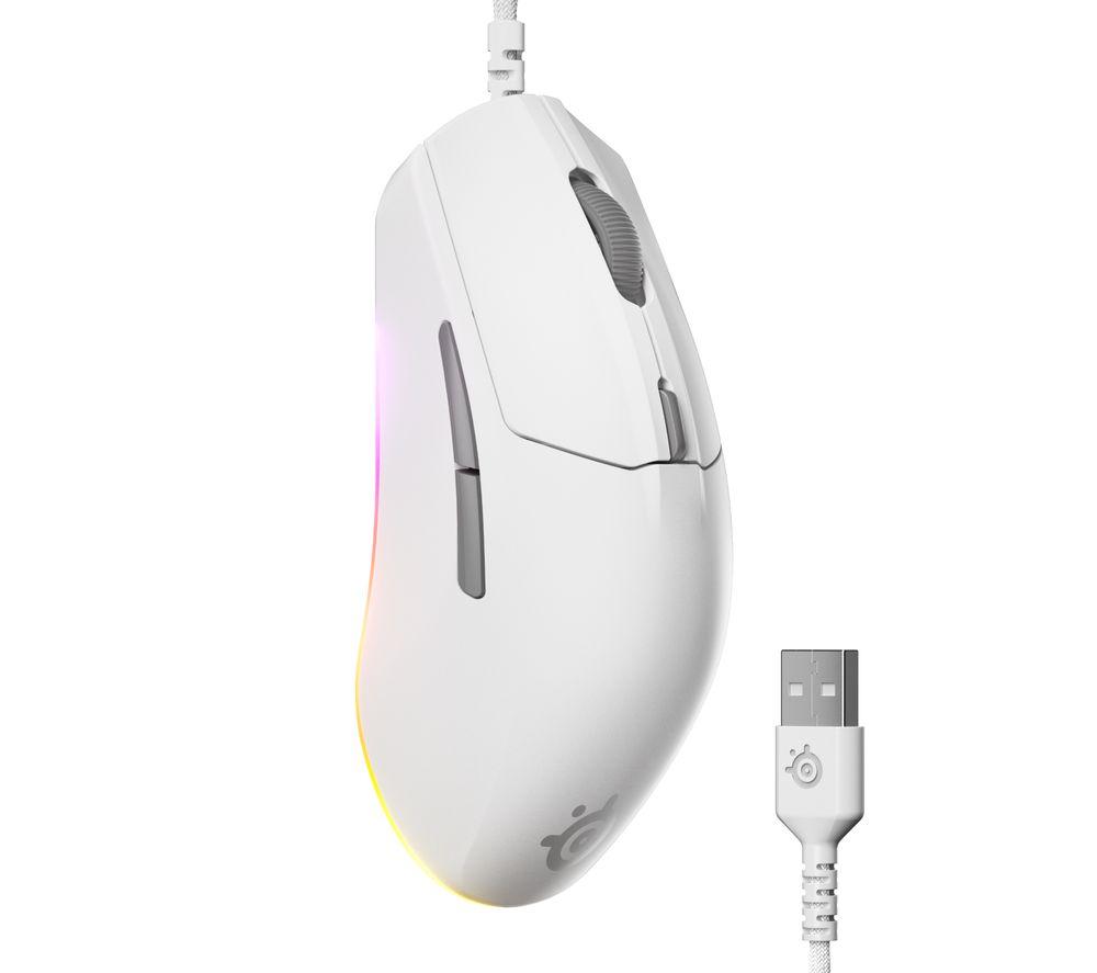 STEELSERIES Rival 3 Gen 2 RGB Optical Gaming Mouse - White image number 9 of 9