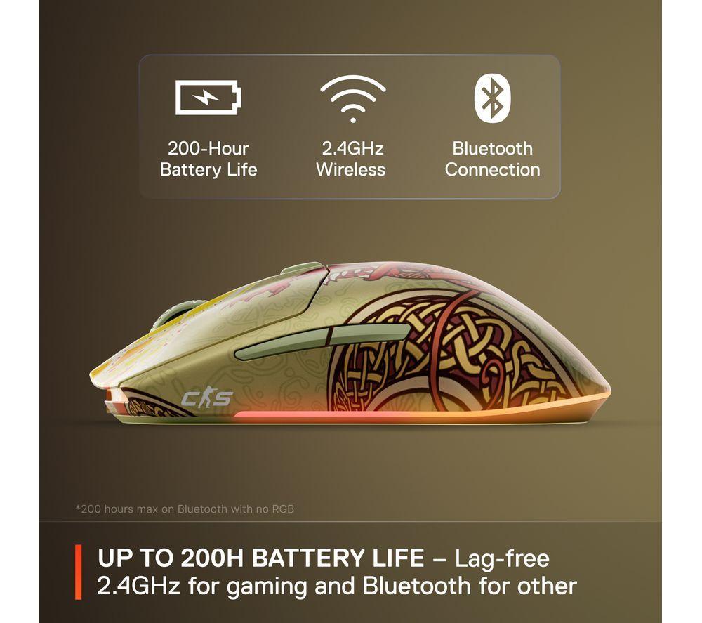 STEELSERIES CS2 Dragon Lore Edition Wireless Optical Gaming Mouse - Gold & Red image number 3 of 6