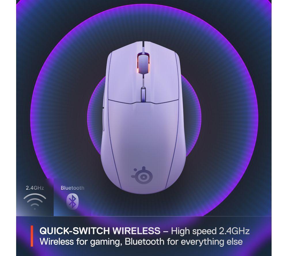 STEELSERIES Rival 3 Gen 2 Wireless Optical Gaming Mouse - Lavender image number 4 of 8