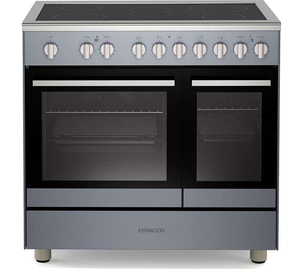 KENWOOD CK602C-SL 90 cm Electric Ceramic Range Cooker – Slate Grey & Chrome, Silver/Grey