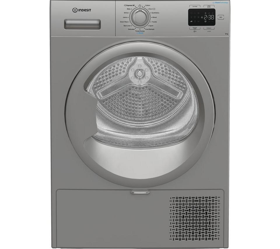 INDESIT C YSD 82D SS UK 8 kg Heat Pump Tumble Dryer - Silver