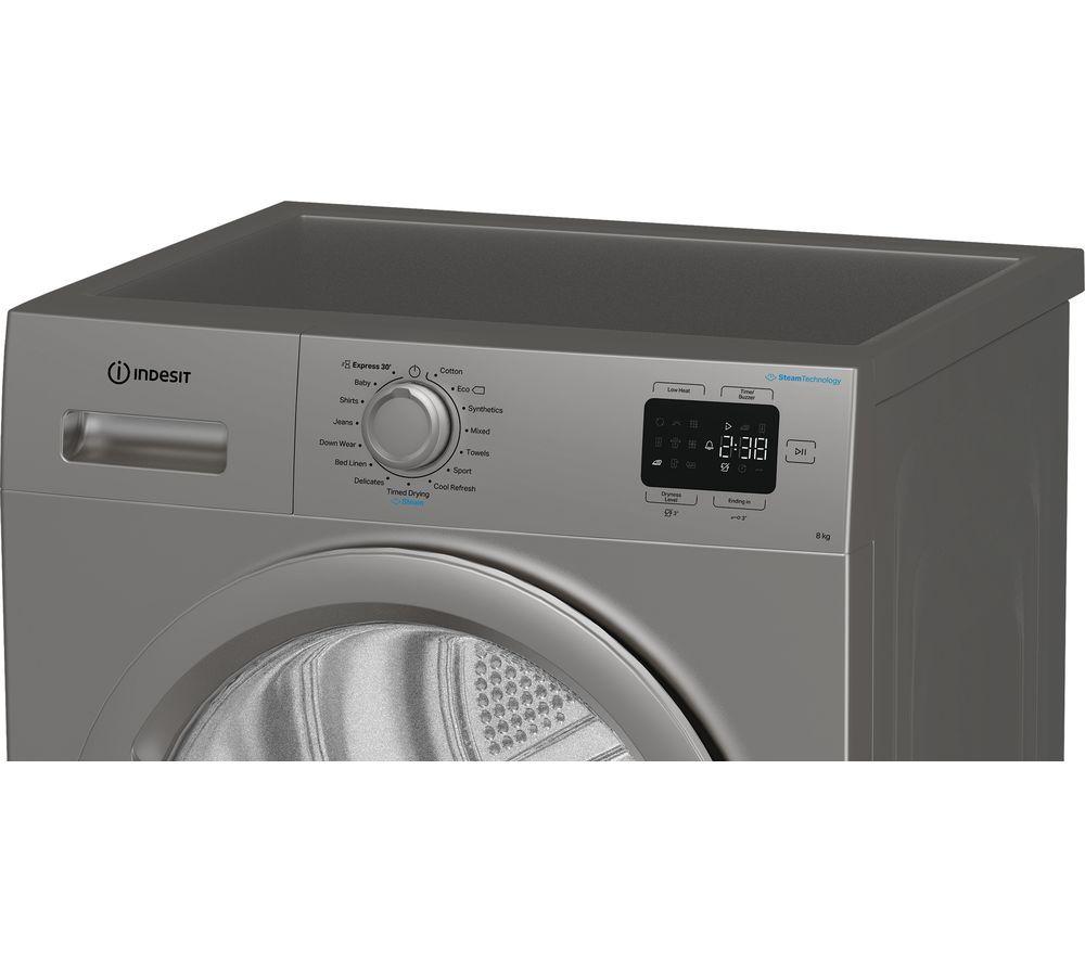 INDESIT C YSD 82D SS UK 8 kg Heat Pump Tumble Dryer - Silver image number 2 of 7