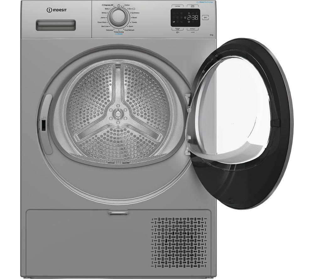 INDESIT C YSD 82D SS UK 8 kg Heat Pump Tumble Dryer - Silver image number 7 of 7