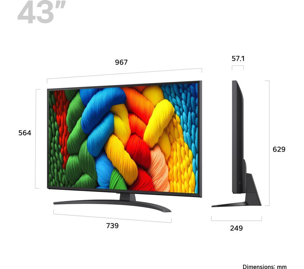 LG NANO81A 43" NanoCell AI 4K HDR Smart TV 2025 - 43NANO81A6A image number 2 of 9