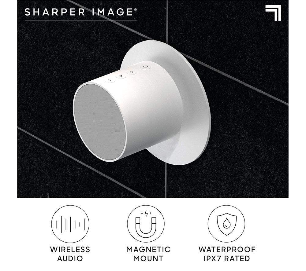 SHARPER IMAGE Shower Bluetooth Speaker with Magnetic Mount - White image number 4 of 6