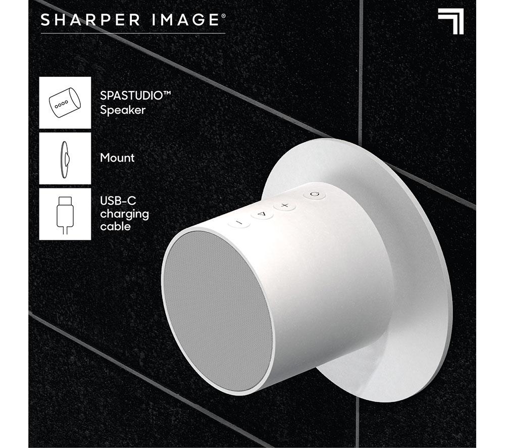 SHARPER IMAGE Shower Bluetooth Speaker with Magnetic Mount - White image number 5 of 6