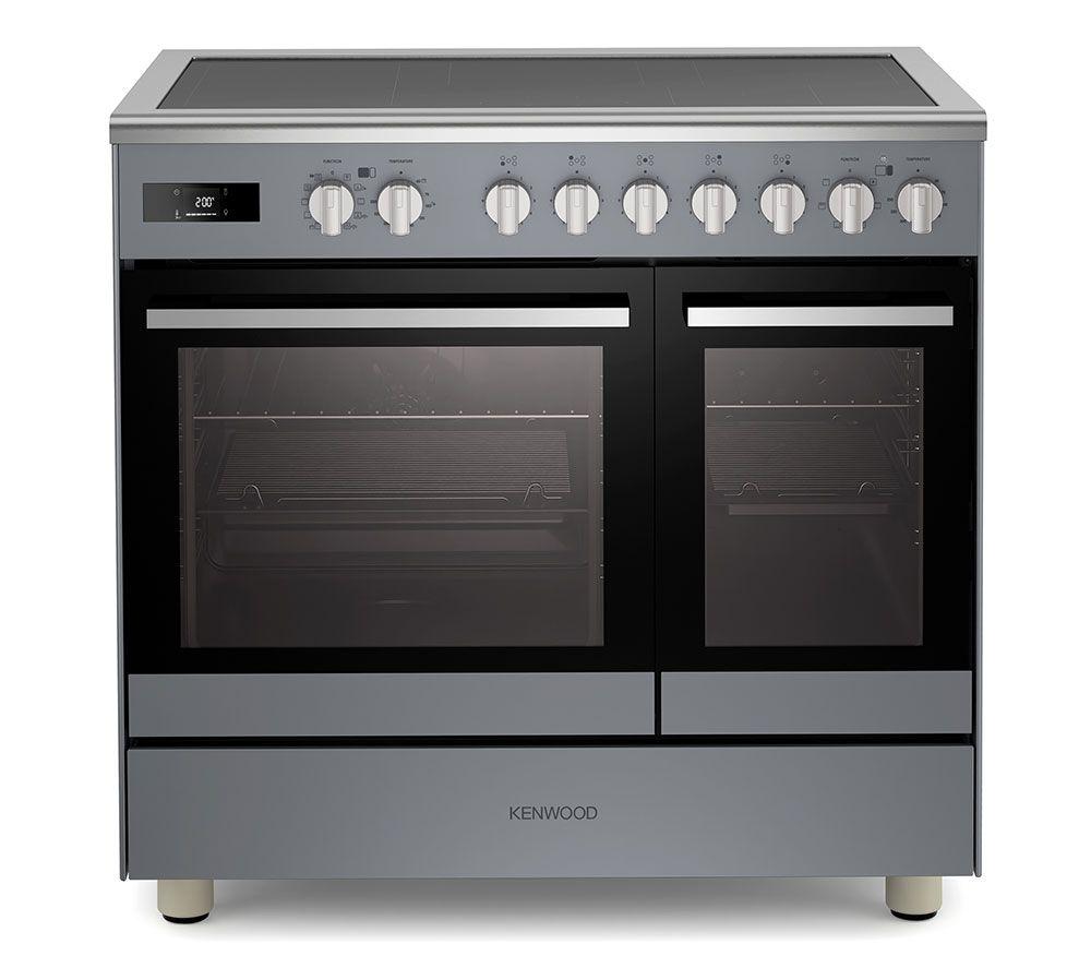 KENWOOD CK603IND-SL 90 cm Electric Induction Range Cooker – Slate Grey & Chrome, Silver/Grey