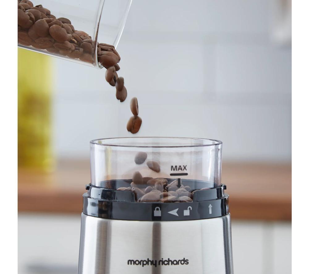 MORPHY RICHARDS Brew & Blend Electric Coffee Grinder - Silver image number 4 of 9