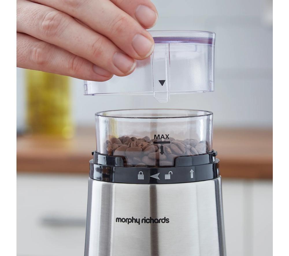 MORPHY RICHARDS Brew & Blend Electric Coffee Grinder - Silver image number 6 of 9