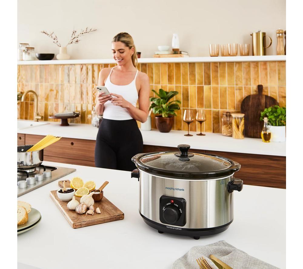 Buy MORPHY RICHARDS 461013 Slow Cooker Black Silver Currys