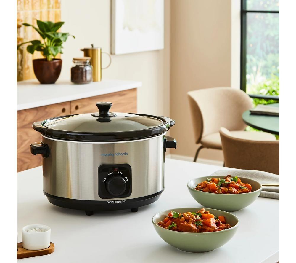 MORPHY RICHARDS 461013 Slow Cooker - Black & Silver image number 3 of 9