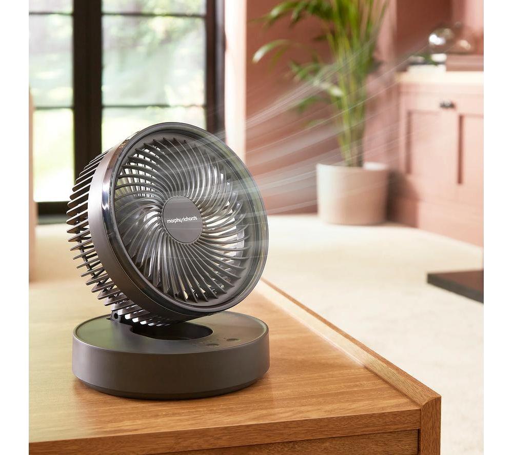 MORPHY RICHARDS Air Flex Portable 6&rdquo; Rechargeable USB Desk Fan - Grey image number 8 of 12