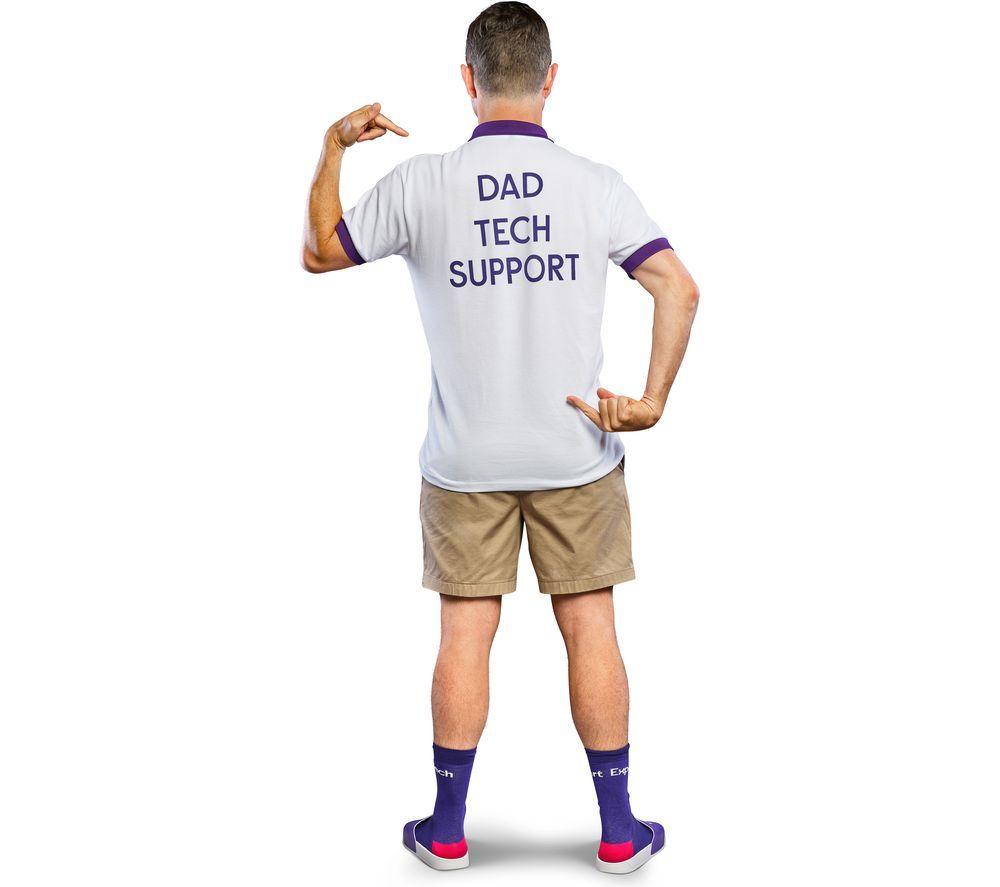 CURRYS Dad Tech Support Polo Shirt - White & Purple, Medium image number 2 of 8