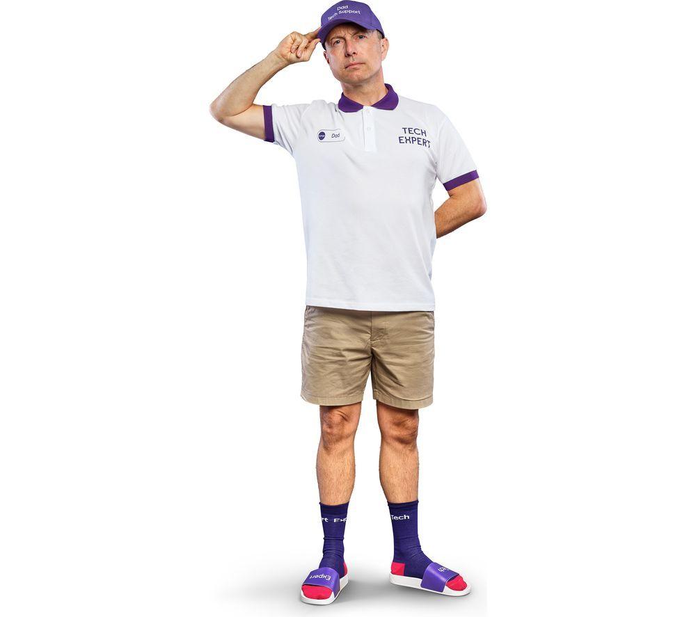 CURRYS Dad Tech Support Polo Shirt - White & Purple, Medium image number 3 of 8