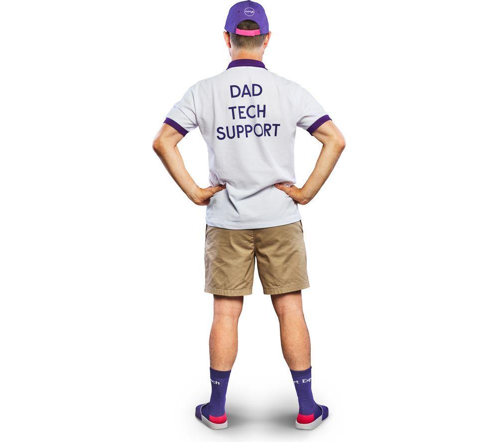 CURRYS Dad Tech Support Polo Shirt - White & Purple, Medium image number 5 of 8