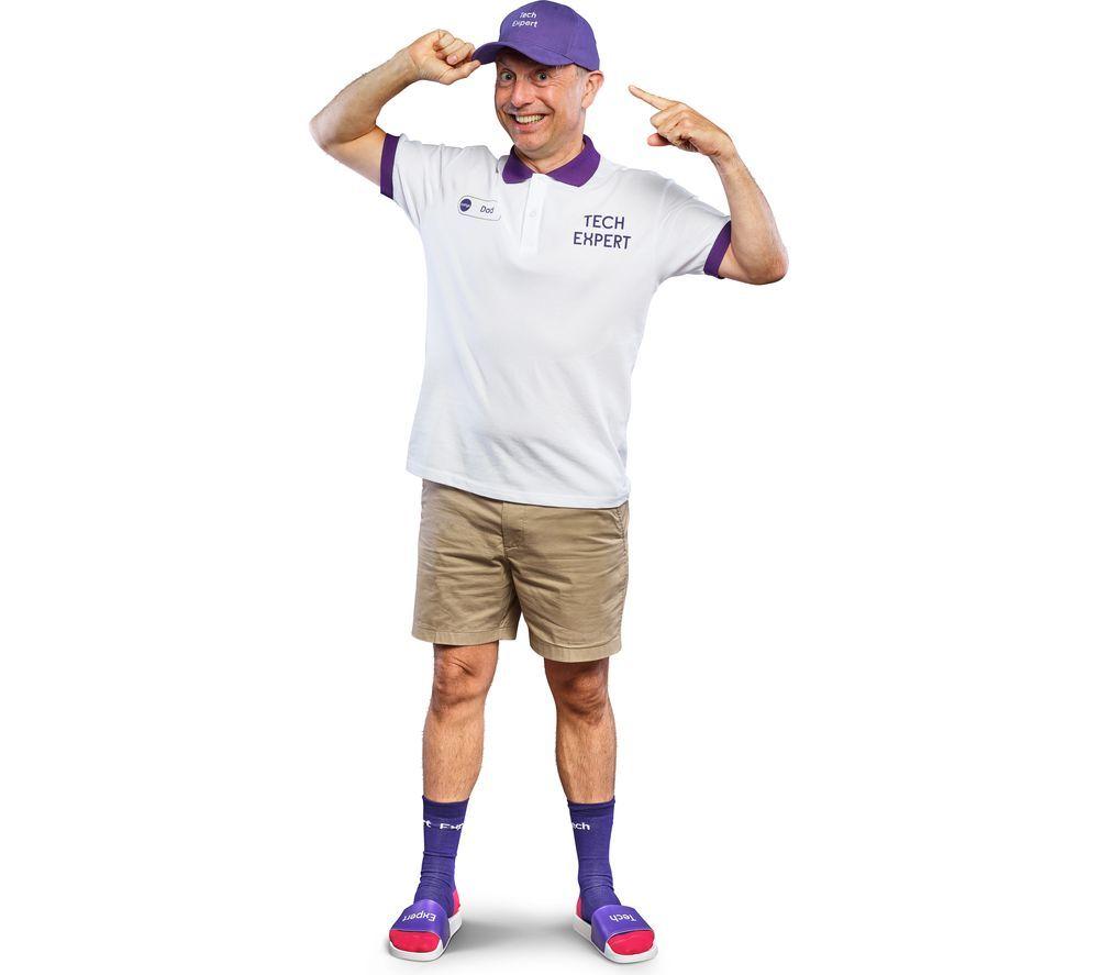 CURRYS Dad Tech Support Polo Shirt - White & Purple, Medium image number 6 of 8