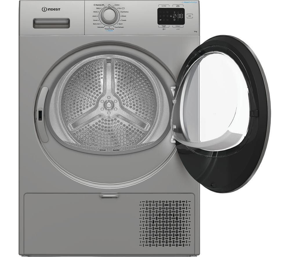 INDESIT C YD 92D SS UK 9 kg Heat Pump Tumble Dryer - Silver image number 2 of 8