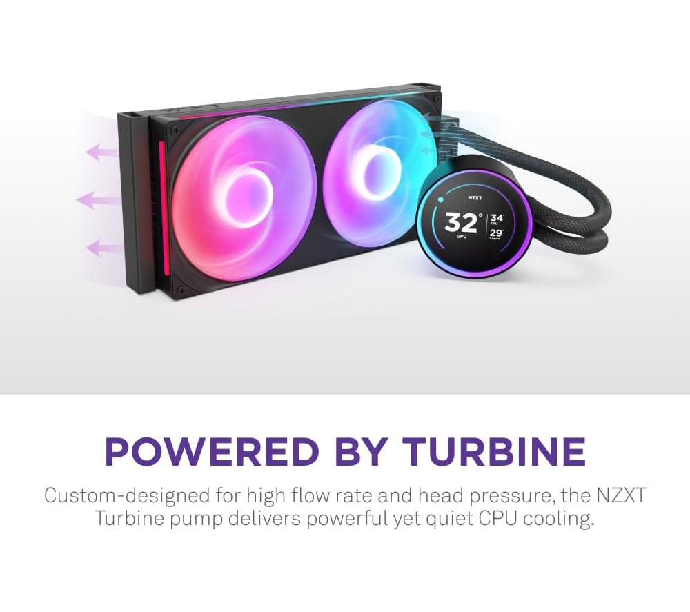 NZXT Kraken Elite 280 RGB 280 mm Liquid CPU Cooler - RGB LED, Black image number 2 of 12