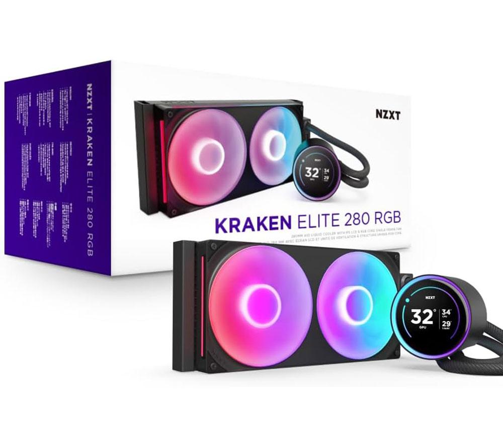 NZXT Kraken Elite 280 RGB 280 mm Liquid CPU Cooler - RGB LED, Black image number 7 of 12