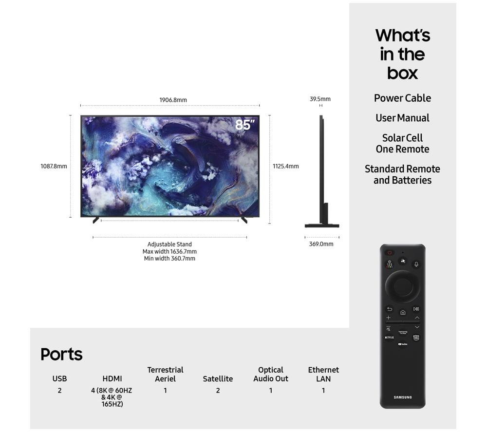 SAMSUNG QN900F 85" Neo QLED 8K Mini LED Vision AI Smart TV 2025 - QE85QN900F image number 7 of 13