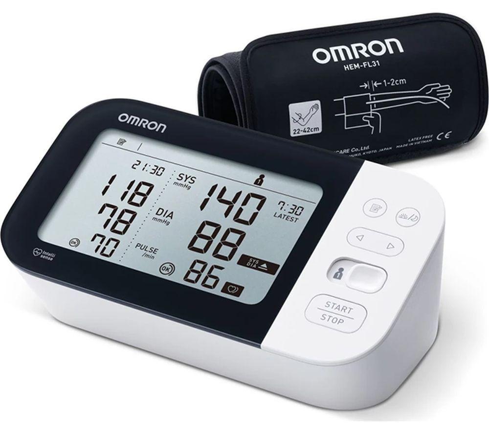 Omron M7 Intel®I It Afib Upper Arm Blood Pressure Monitor, White,Black