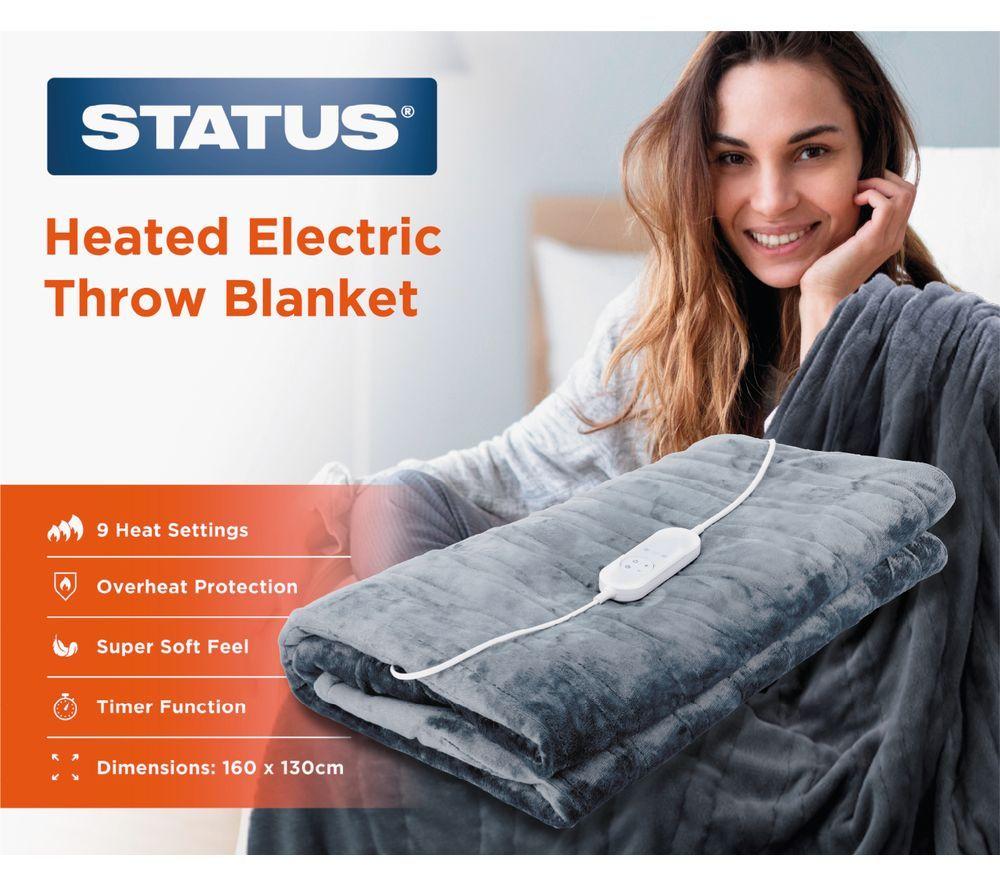 STATUS SGEOB1PKB6 Heated Electric Throw Blanket - Grey, 160 x 120 cm image number 4 of 4