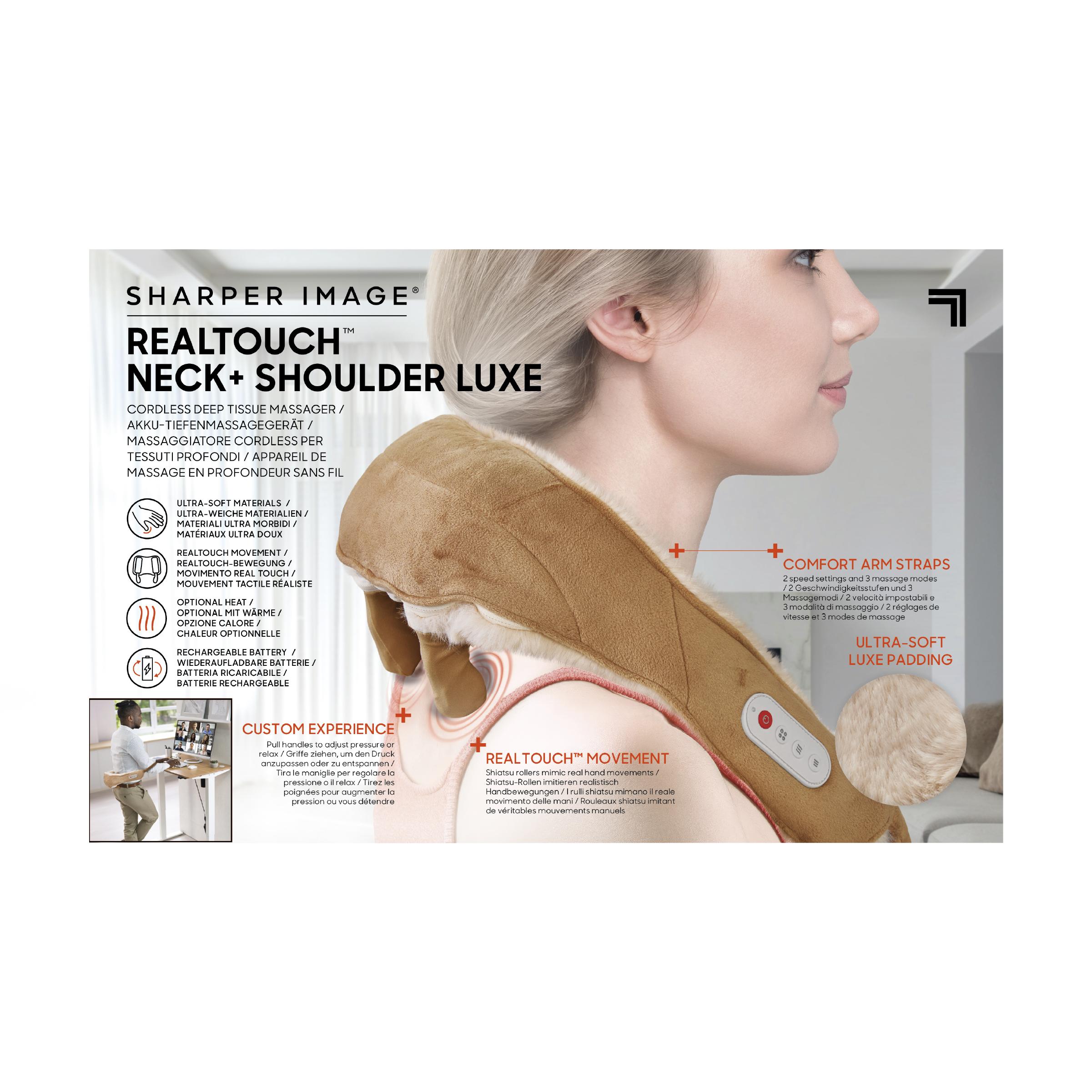 SHARPER IMAGE Mini Neck Shiatsu Massager Cordless Luxe - Beige image number 3 of 4