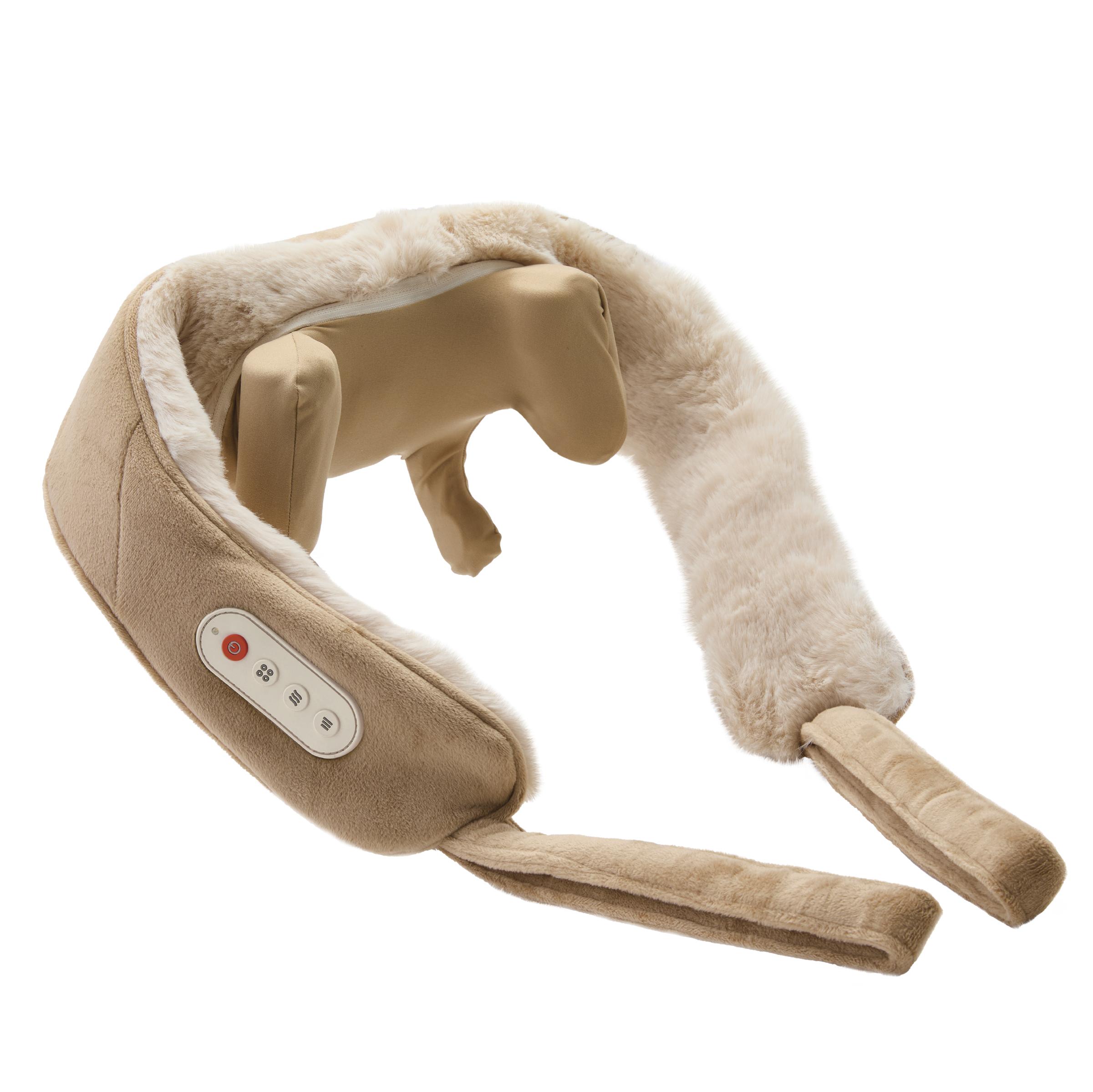 SHARPER IMAGE Mini Neck Shiatsu Massager Cordless Luxe - Beige image number 4 of 4