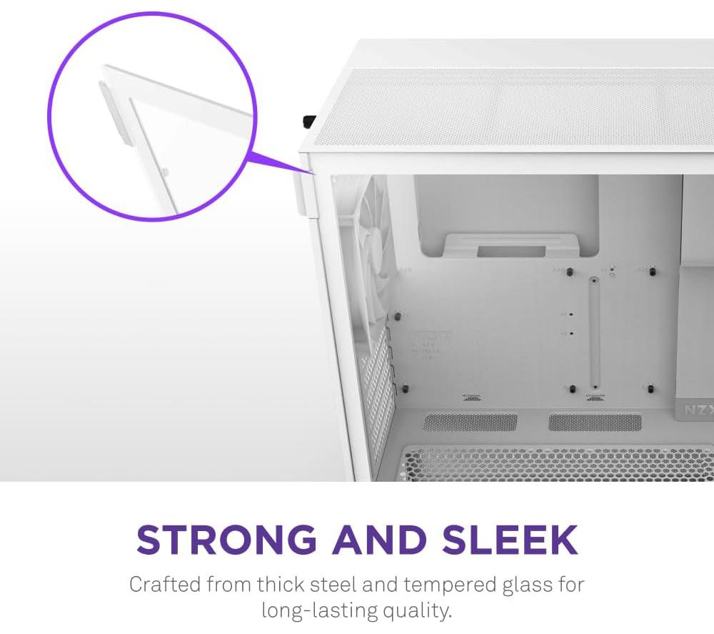 NZXT H5 Flow ATX Mid-Tower PC Case - White image number 3 of 9