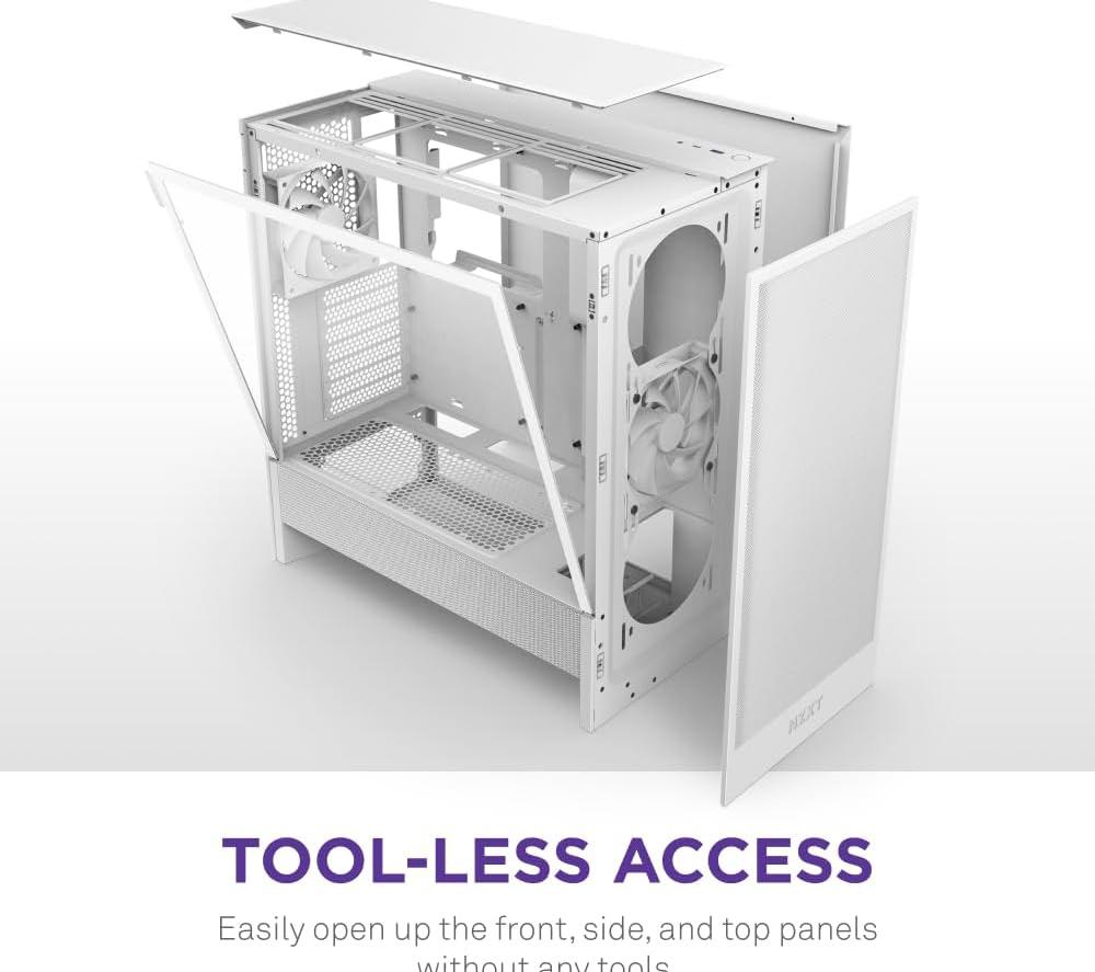 NZXT H5 Flow ATX Mid-Tower PC Case - White image number 9 of 9