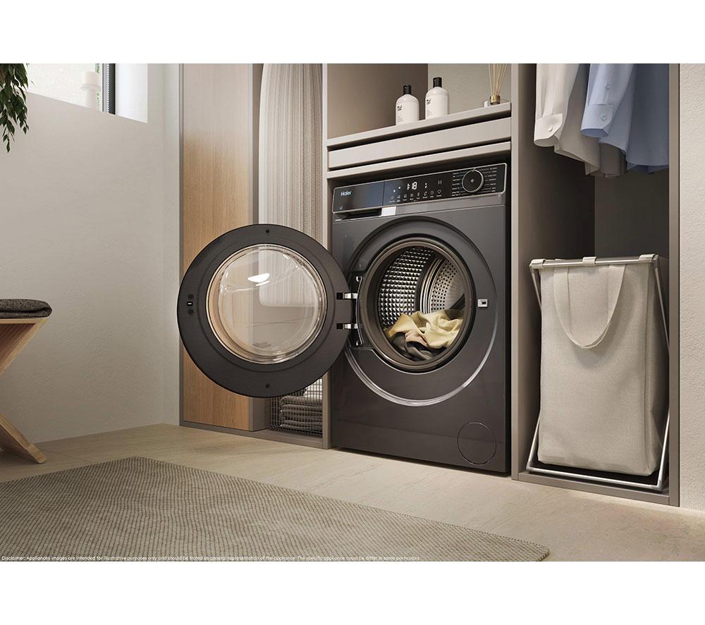 HAIER X Series 5 HW100-BP14357GUUK WiFi-enabled 10 kg 1400 Spin Washing Machine - Graphite image number 5 of 16