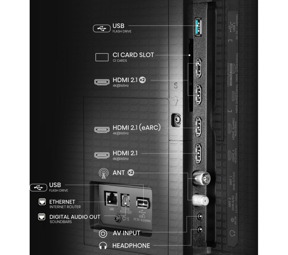 HISENSE U7Q PRO 55" Mini LED 4K 165Hz Smart AI TV with Freely - 55U7QTUK PRO image number 11 of 17
