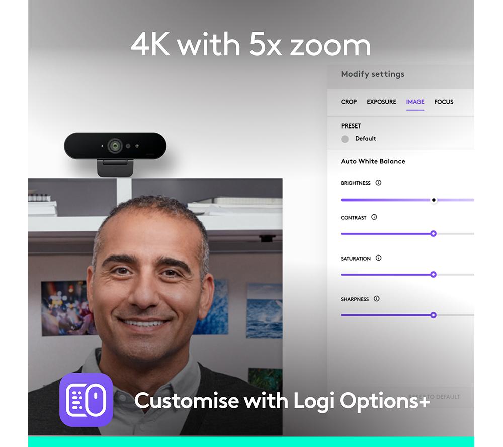 LOGITECH Brio 4K Ultra HD Webcam - Graphite image number 2 of 9
