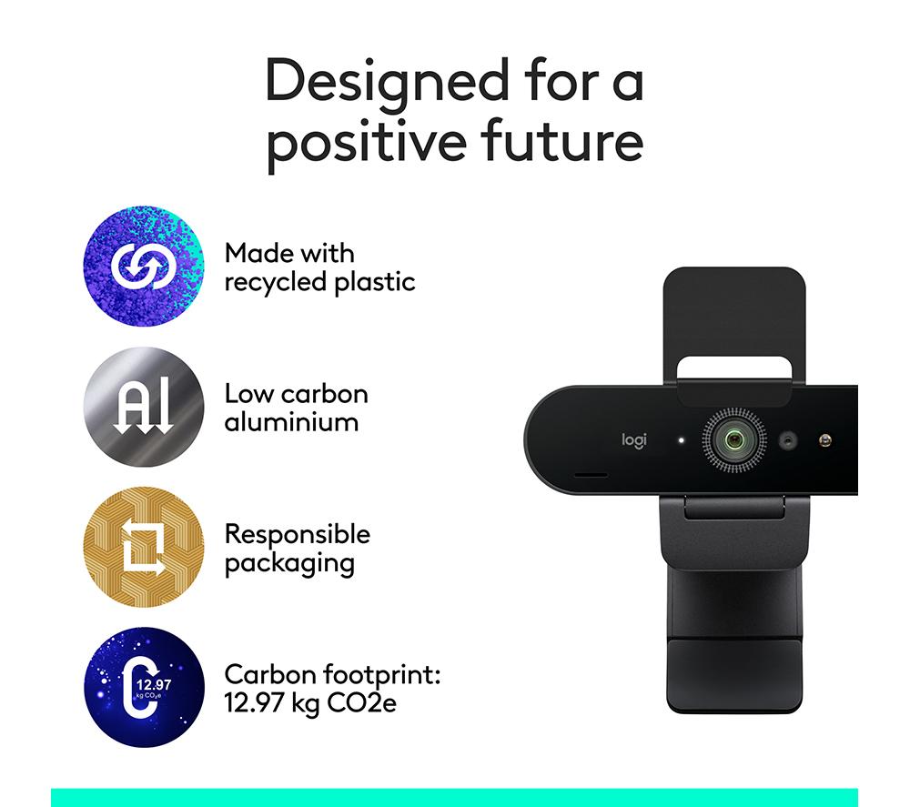 LOGITECH Brio 4K Ultra HD Webcam - Graphite image number 8 of 9