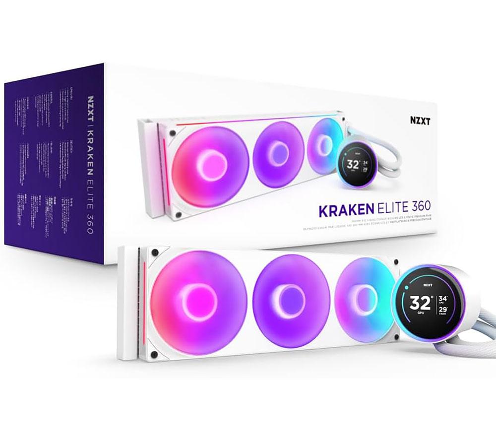 NZXT Kraken Elite 360 RGB v2 White 未使用品 Buy NZXT Kraken Elite 360 RGB 360 mm Liquid CPU Cooler - RGB LED